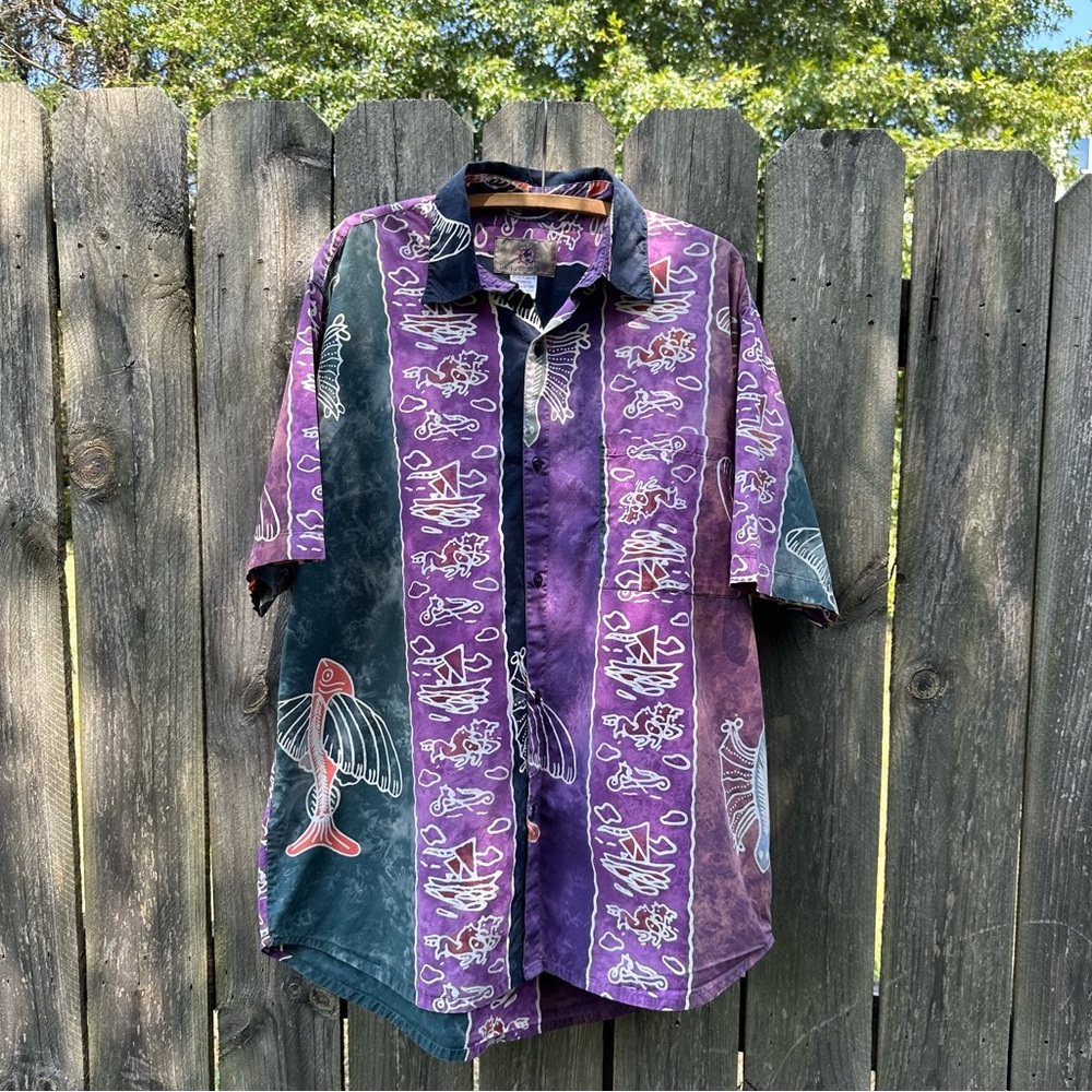 Vintage SS Button Down Shirt Hawaiian Style